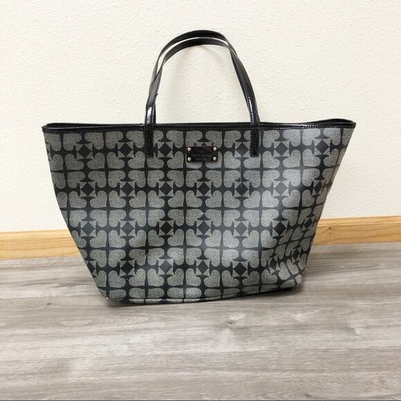 Kate Spade Oversized Printed Tote Black & Gray - Picture 2 of 7